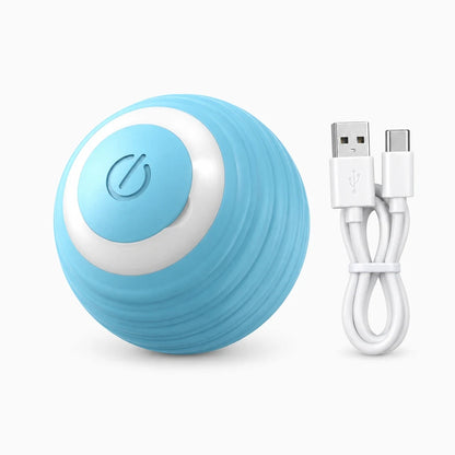 Balle interactive chat rose qui roule automatiquement pour stimuler le jeu félin