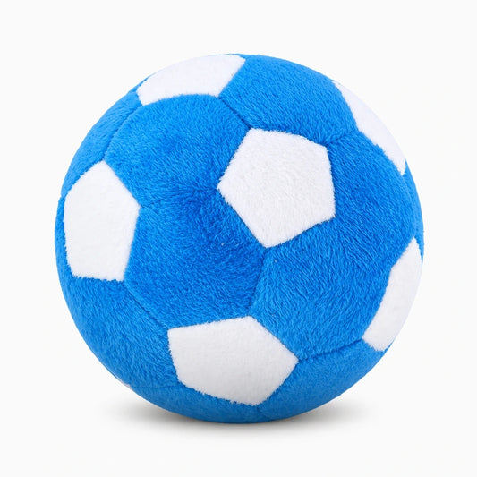 Ballon pour chien en textile doux avec surface moelleuse, conçu pour la mastication et le jeu