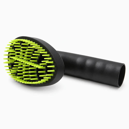 Brosse aspirateur chien noire avec réservoir intégré pour capturer les poils lâches