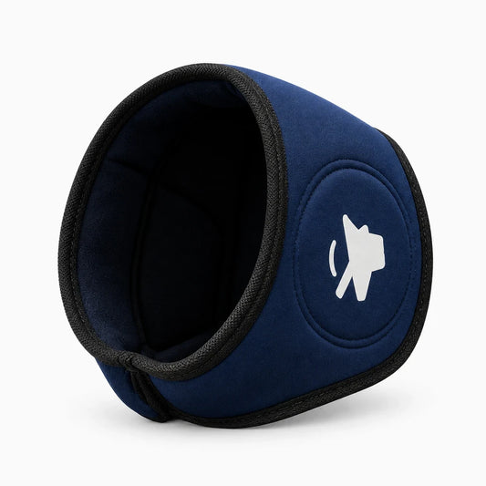 Casque anti bruit chien gris avec tissu doux recouvrant les oreilles pour réduire les bruits forts
