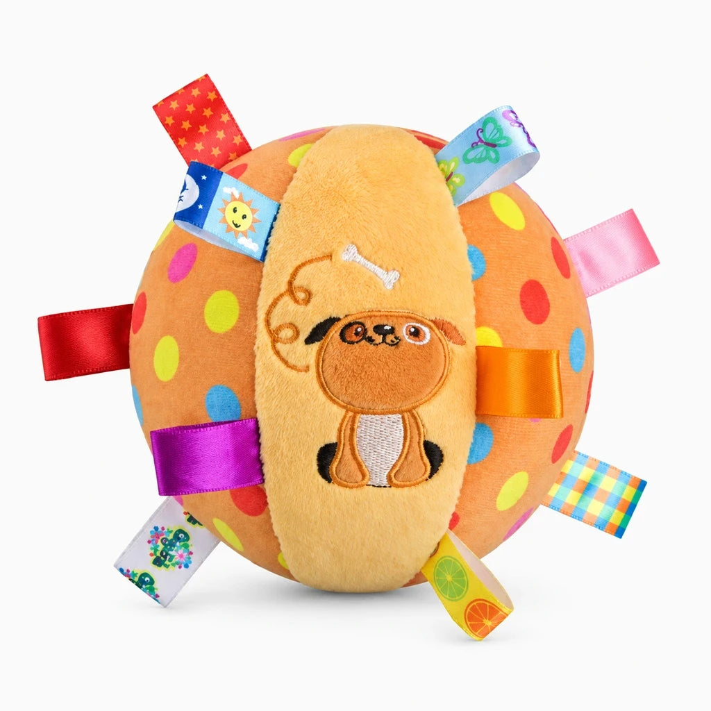 Balle de jeu interactive pour chien dotée de cloches et design ergonomique