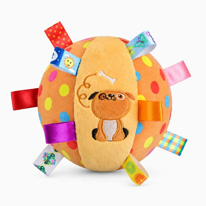 Balle de jeu interactive pour chien dotée de cloches et design ergonomique