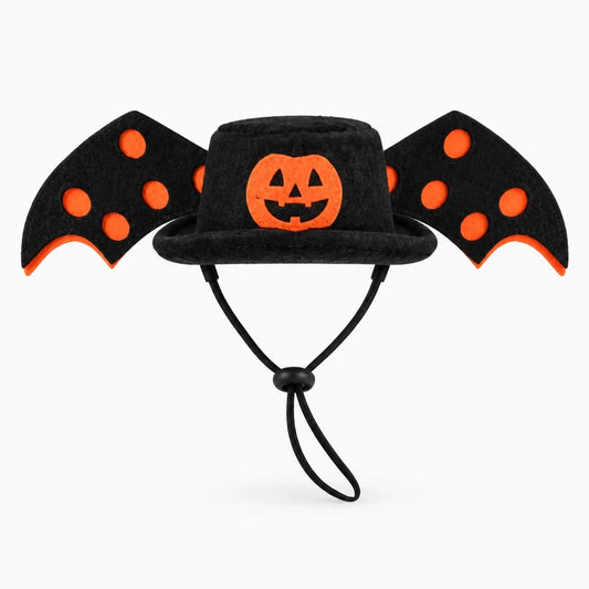 Déguisement halloween chien en textile souple avec motif citrouille orange et noir