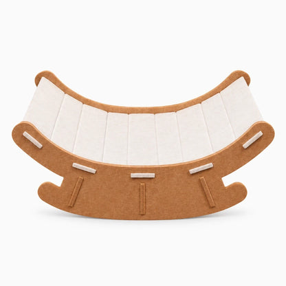 Fauteuil chat à bascule avec surface à griffer, assise kaki stable et confortable
