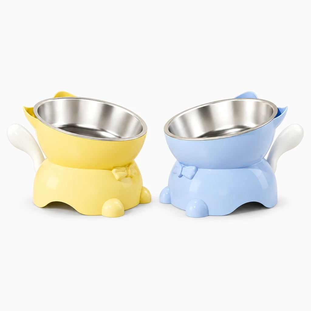Gamelle pour chat à hauteur ergonomique avec structure anti-choc robuste