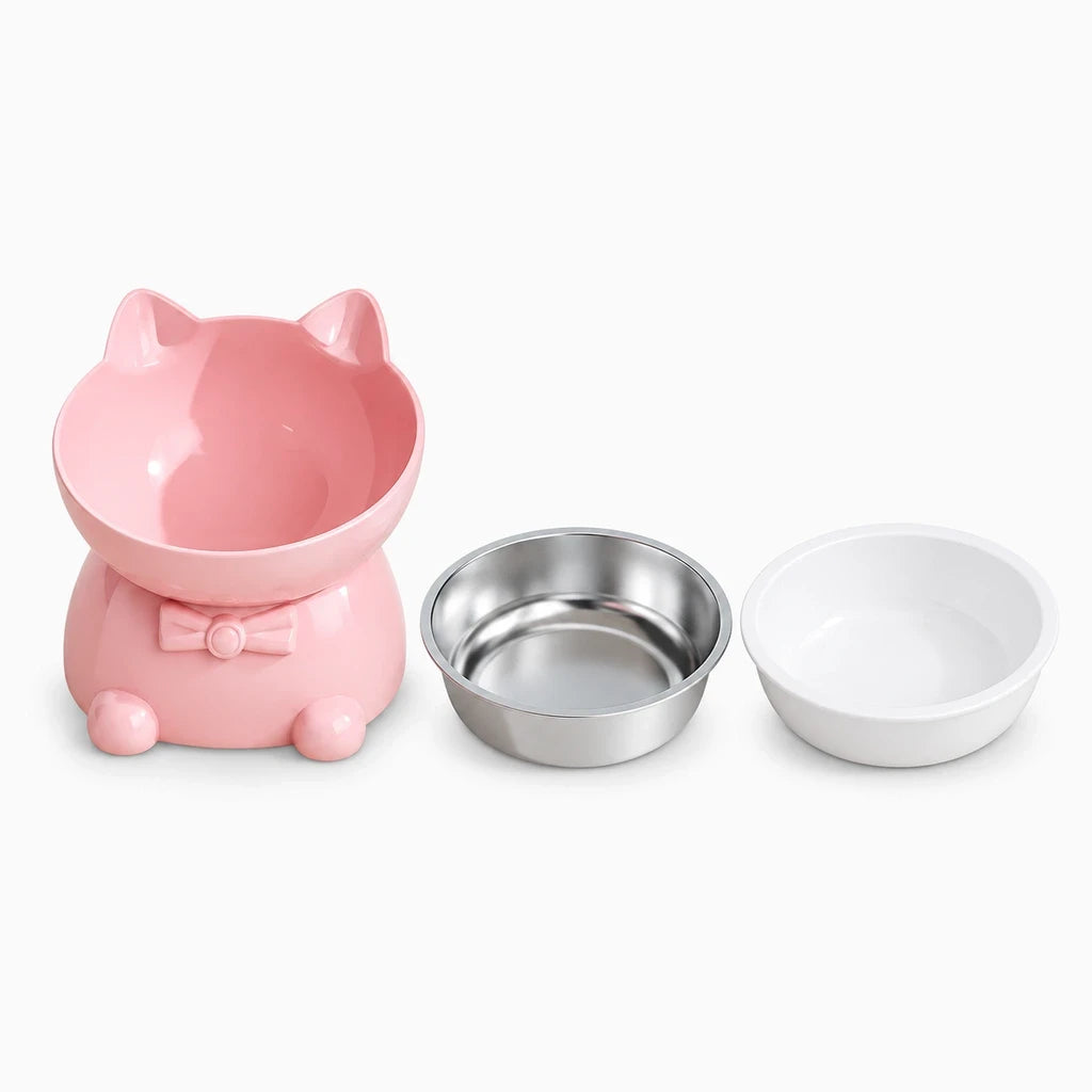 Gamelle pour chat surélevée avec conception anti-fuite pour zone repas propre
