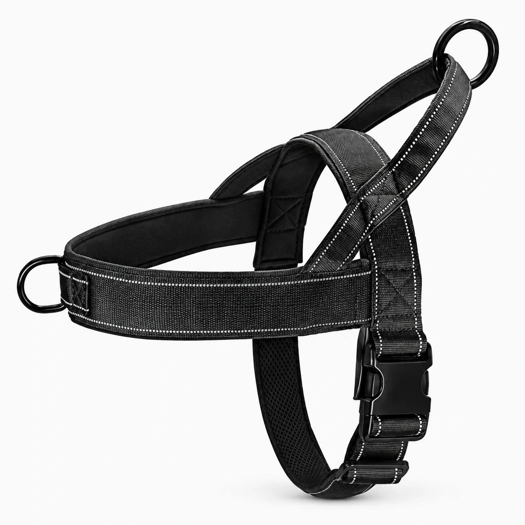 Harnais chien tactique en nylon 1000D avec poignée dorsale et sangles réglables pour grands chiens