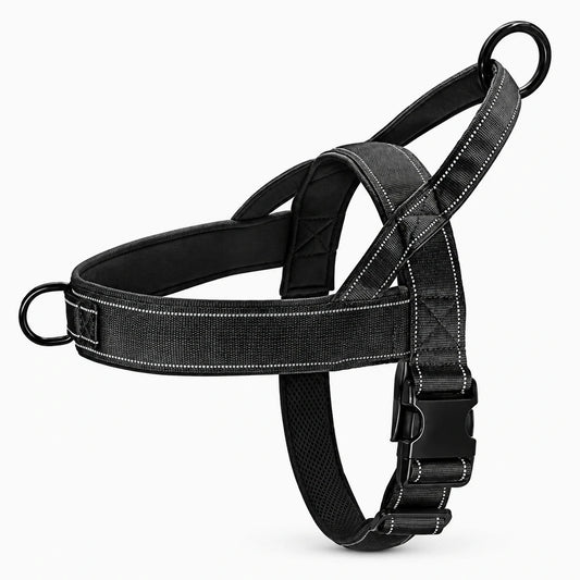 Harnais chien tactique en nylon 1000D avec poignée dorsale et sangles réglables pour grands chiens