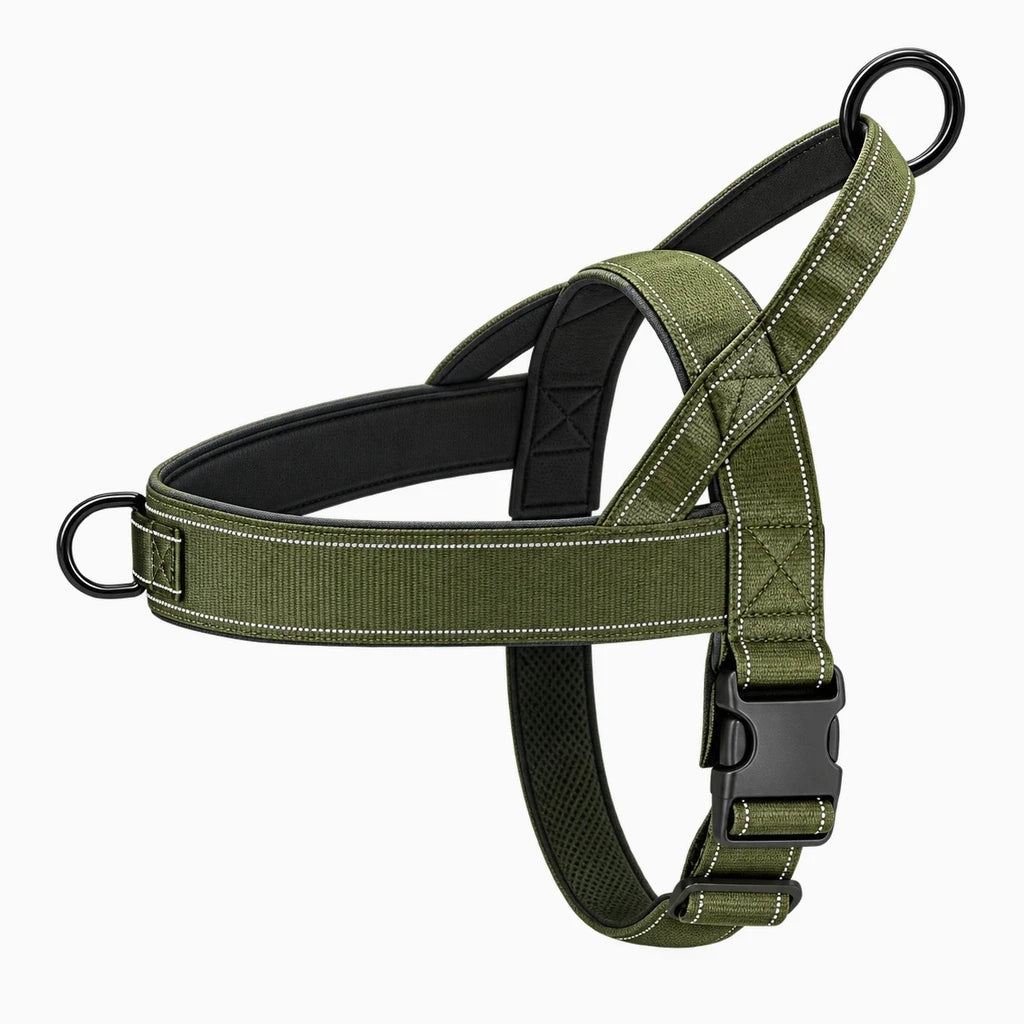 Harnais chien tactique ajustable avec poignée supérieure, idéal pour dressage et activités en plein air