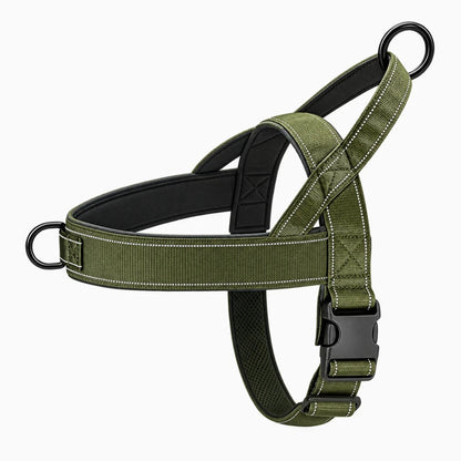 Harnais chien tactique ajustable avec poignée supérieure, idéal pour dressage et activités en plein air