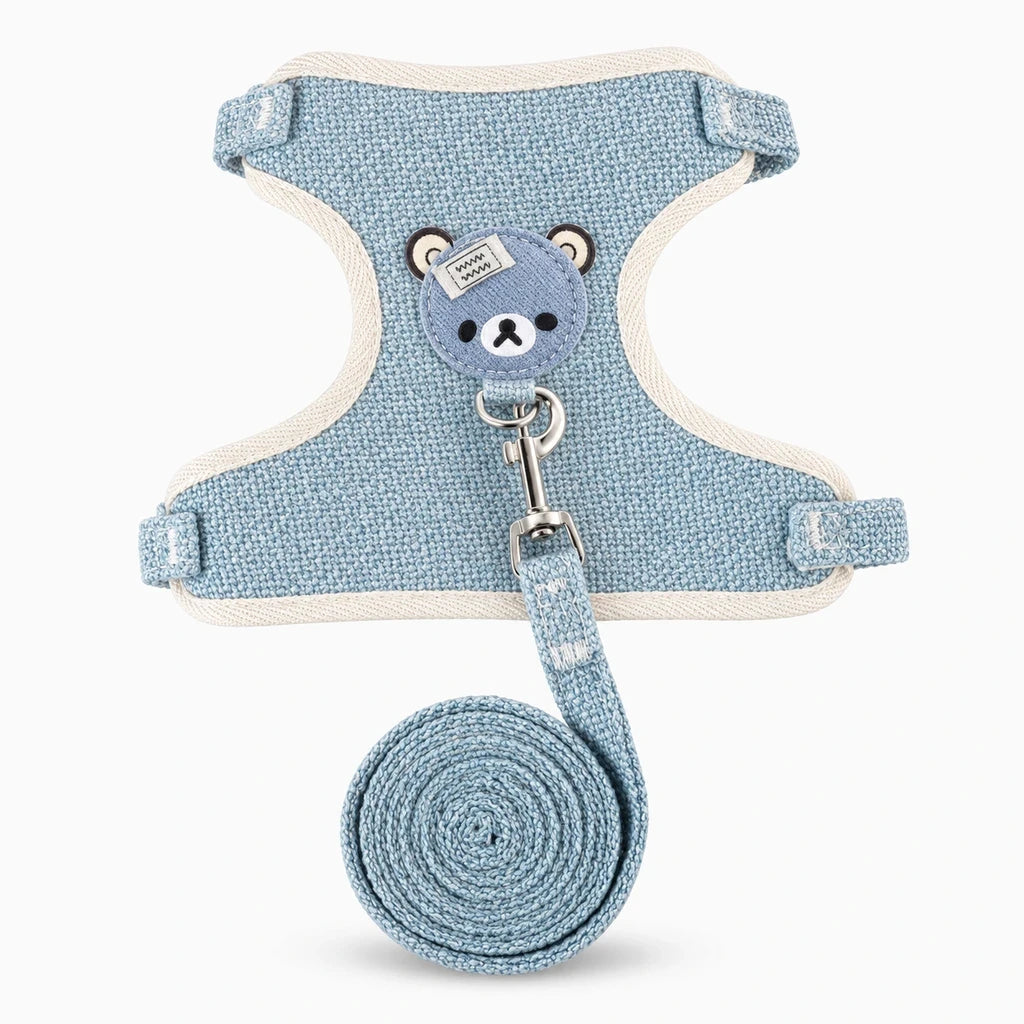 Harnais lapin en tissu respirant avec sangles ajustables pour petit animal domestique