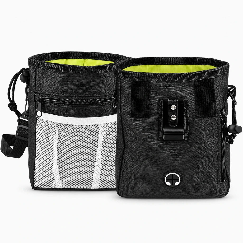 Kit complet d'entraînement canin avec clicker 2-en-1, sifflet silencieux et pochette noire