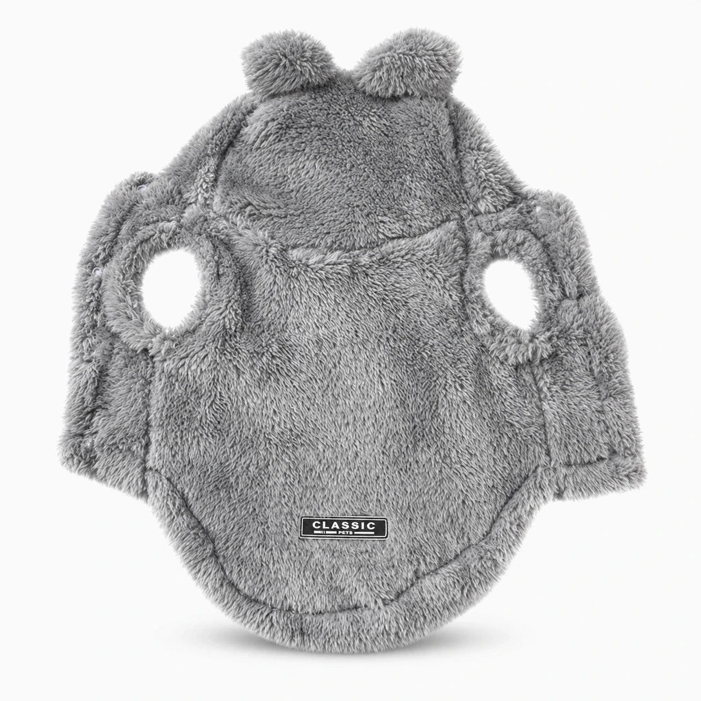 Manteau chaud pour chien doublure moelleuse, détail de la capuche protectrice