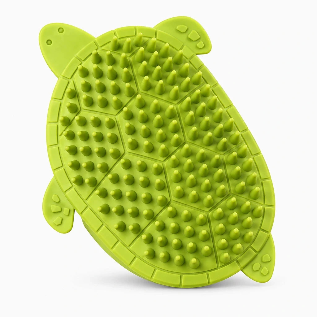 Peigne félin d'angle à picots doux, accessoire discret pour hygiène chat indépendante