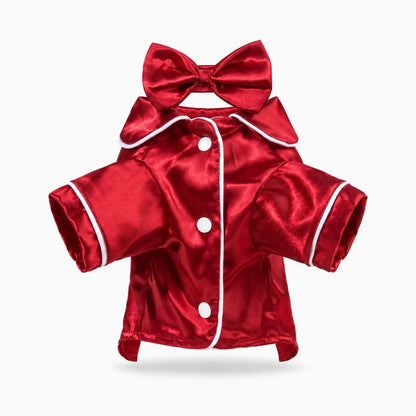 Pyjamas chiens disponibles en bleu marine, bordeaux, vert foncé, noir, rose et violet