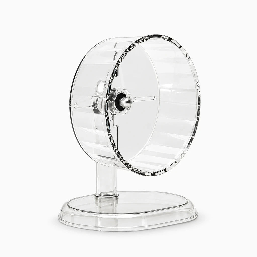 Roue pour hamster en acrylique transparent avec surface antidérapante et support de fixation cage