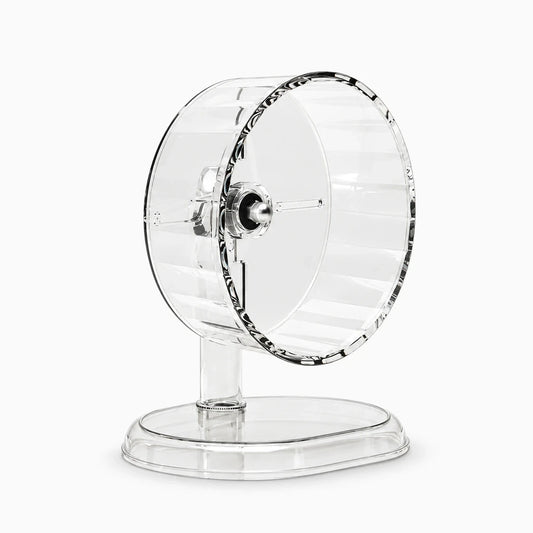 Roue pour hamster en acrylique transparent avec surface antidérapante et support de fixation cage