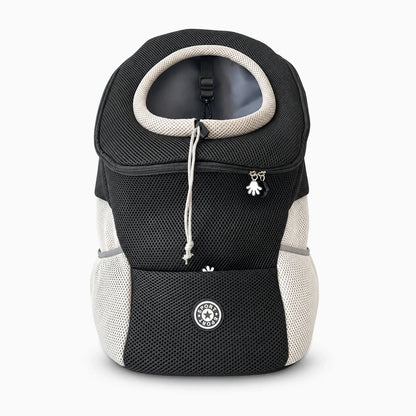 Sac de transport noir pour petit chien, porté en bandoulière sur l'épaule avec bretelle réglable