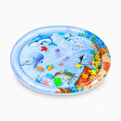 Tapis de jeu chat rempli d'eau, illustration marine, coussin gonflable épais pour journées chaudes