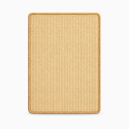 Surface texturée du tapis griffoir pour chat, motif imitant le rotin résistant aux griffades
